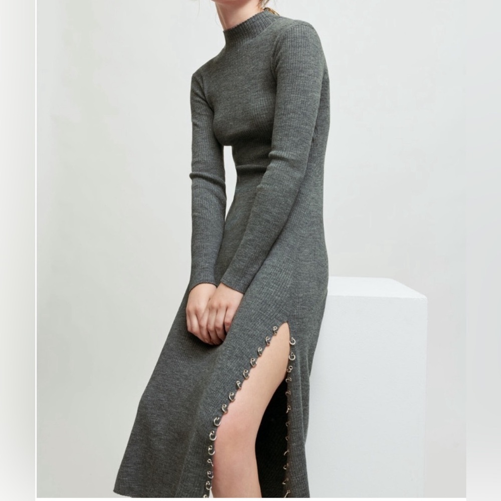 Maje - Rully Dress Ribbed Knit Long Sleeve